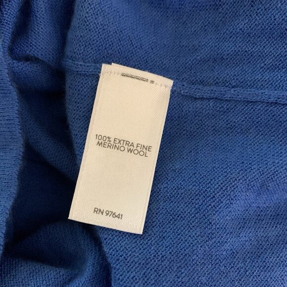 J Jill Blue Merino Wool Sweater Dress Medium Tall Cozy Warm Knit Minimal - Picture 4 of 4